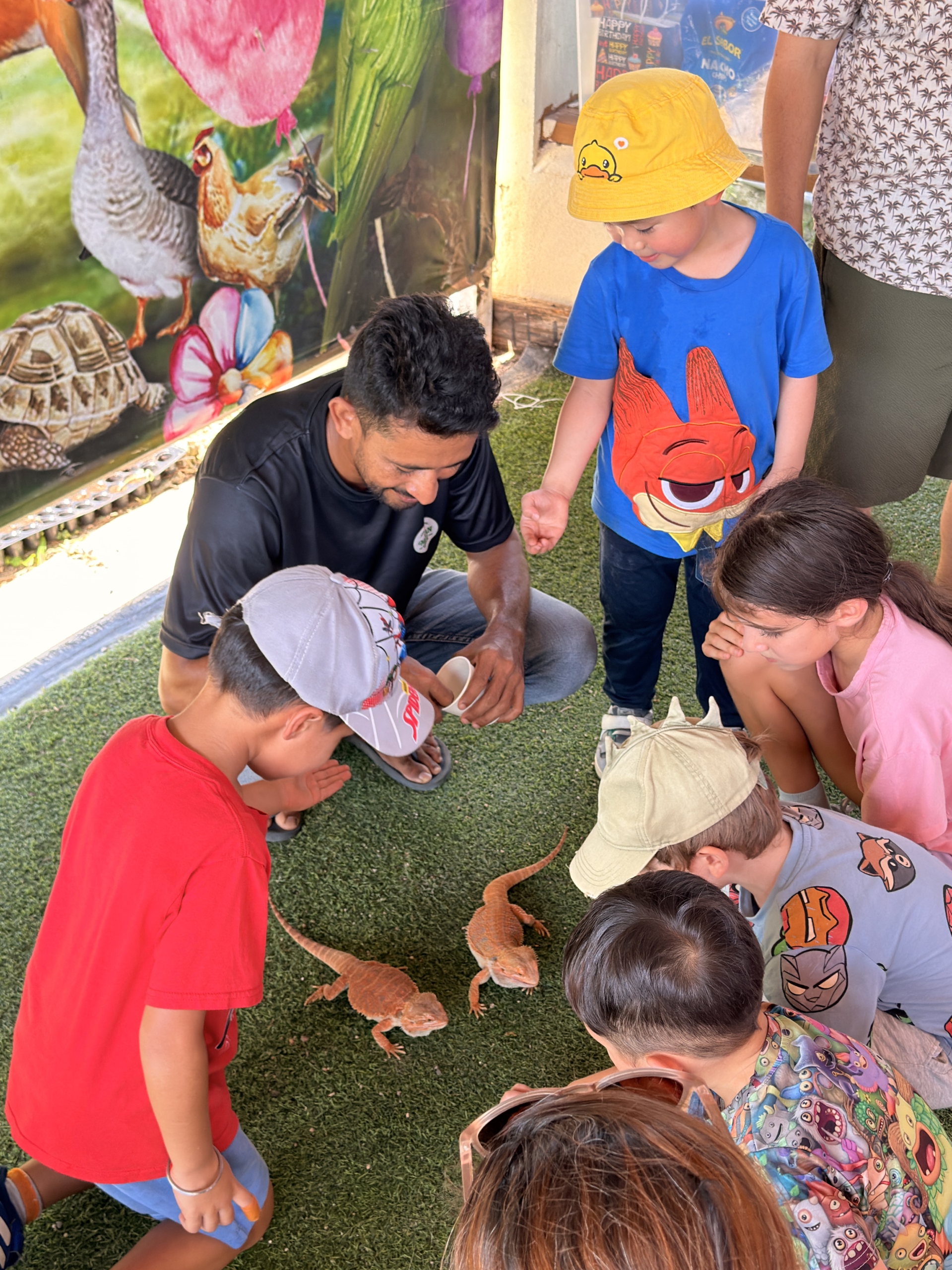 Fun activities at farm party